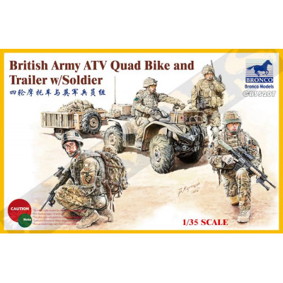 Английский спецназ (4 фигуры) и квадроцикл с прицепом (BRONCO MODELS)
