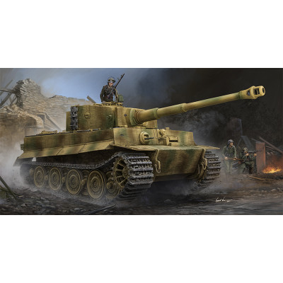 Немецкий тяжелый танк Тигр-1 (Tiger 1, поздняя версия, циммеритом) арт.09540